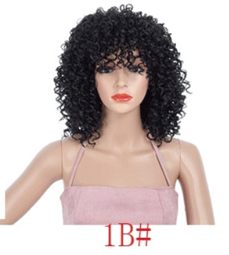 Multicolor African Small Roll Afro Wig