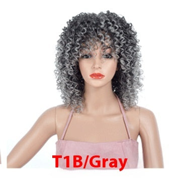 Multicolor African Small Roll Afro Wig