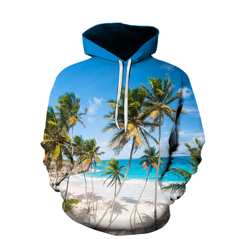 Beach Maple Leaf Couples Sport Hoodies