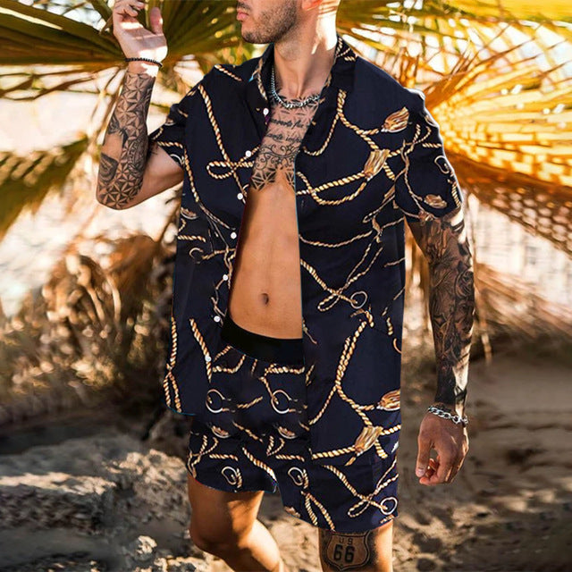 Floral Beach Two-Piece Suit for Men