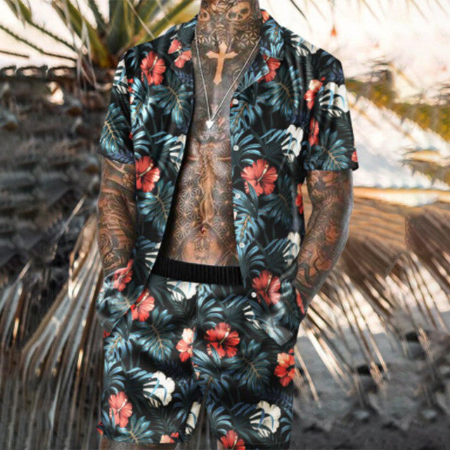 Floral Beach Two-Piece Suit for Men