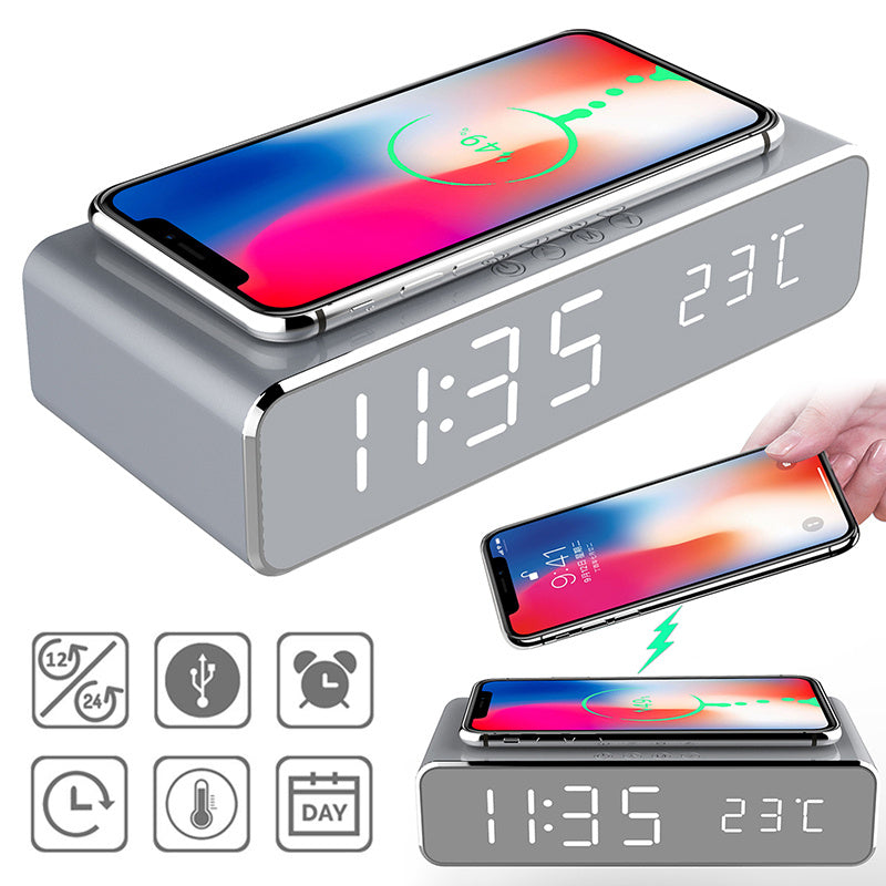 LED Alarm Clock Wireless Charger